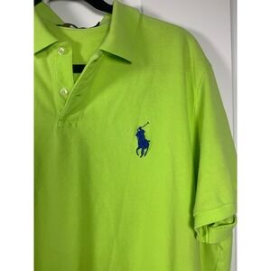 Polo Ralph Lauren Mens Neon Lime Green Big Pony Short Sleeve Polo Shirt XL